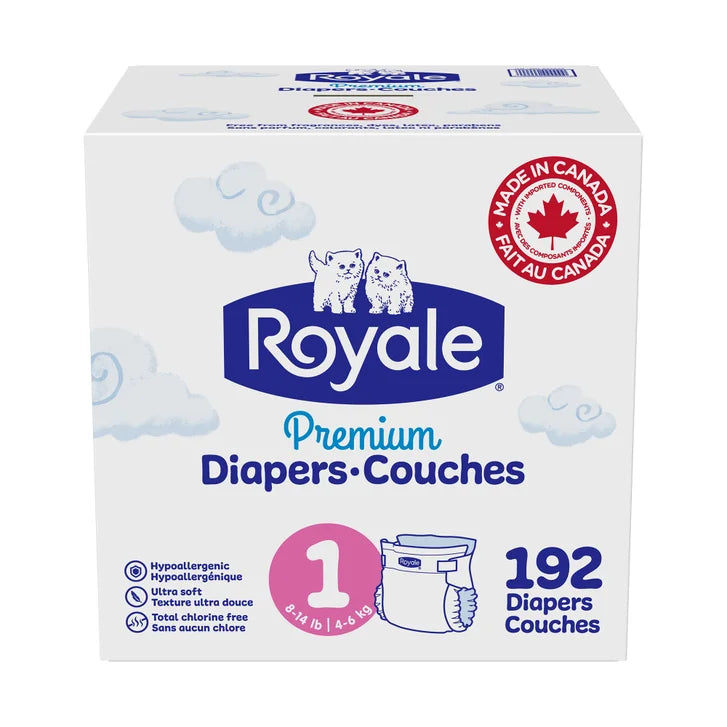 Royale Premium Baby Diapers, Sizes 1 - 2 D6881
