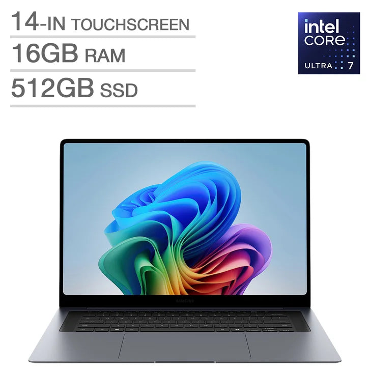 Samsung Galaxy Book6 Pro Copilot+ PC 14.0-in Touchscreen AMOLED Laptop, Intel Core Ultra 7 356H- 16GB RAM, 512 GB SSD J7218