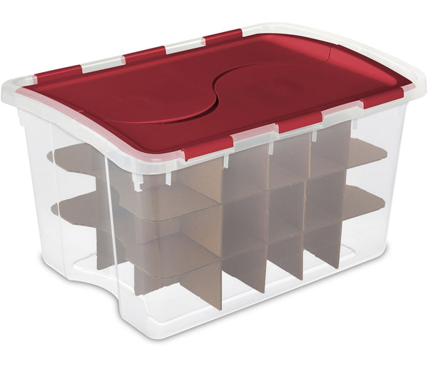 Transparent Ornament Storage Box with Flip-top Lid, 45-L A1794