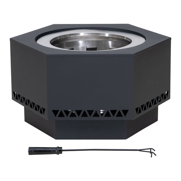 Lawrence Hexagonal Low Smoke Firepit, 28-in X4228