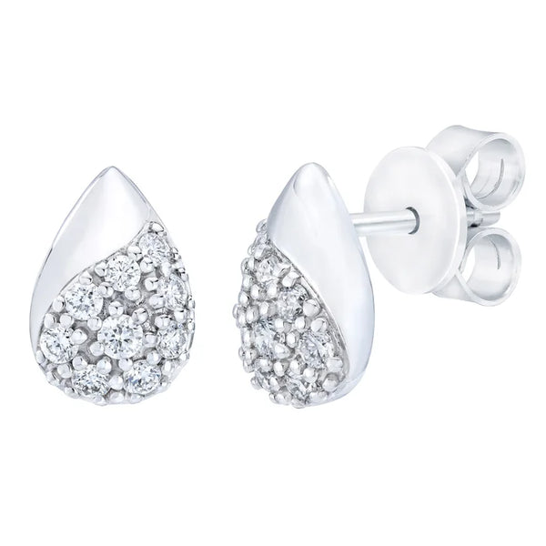 Teardrop Shaped Round Brilliant Diamond Earrings (0.32 ctw) J7787