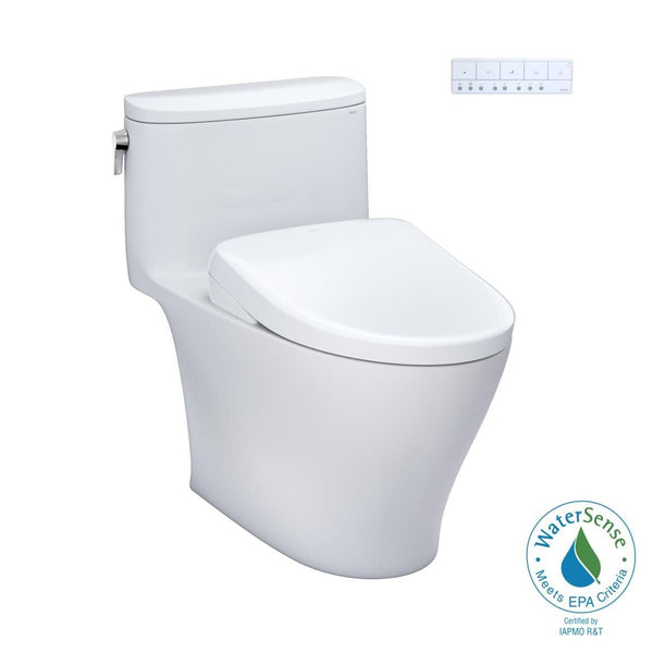 WASHLET+ Nexus One-Piece Elongated 1.28 GPF Toilet with S7 Contemporary Bidet Seat, Cotton White M7831