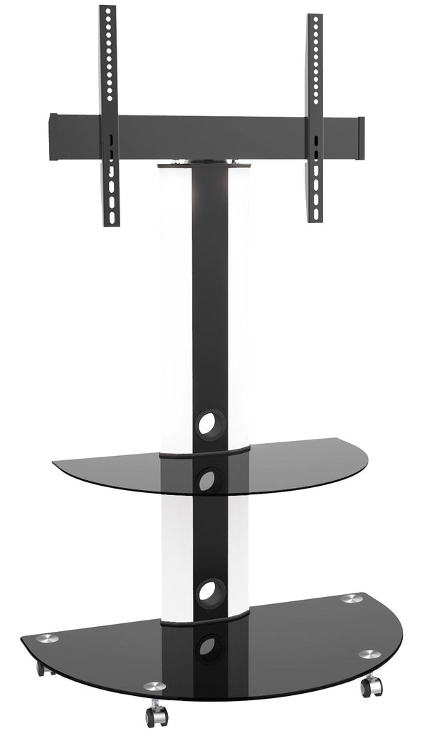 LCD84113BLK Superior TV Cart with Glossy Glass Base and Shelf, 32-in to 55-in I7303
