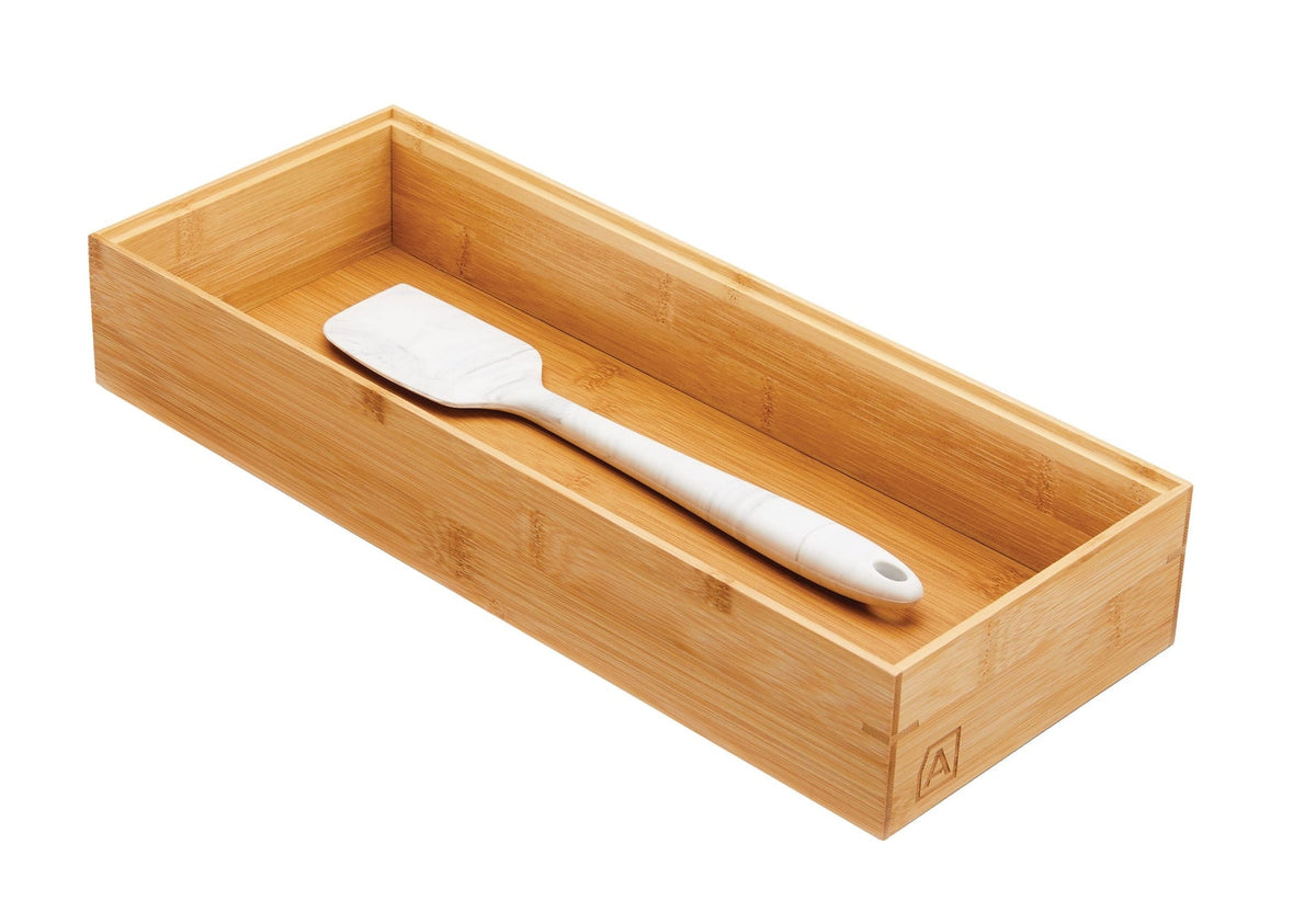 Bamboo Drawer Organizer Tray/Box For Kitchen/Office/Home Storage, 15 x 6-in