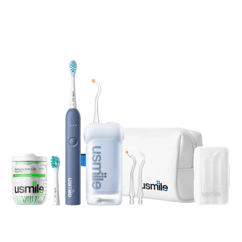 usmile C10 Water Flosser x P10 S Electric Toothbrush Travel Pack E0280