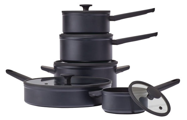 10-Piece Non-Stick Cookware Set, Black, Non-Stick Cookset, Blue, 8-pc, Aluminum Non-Stick Frypan,... N9957